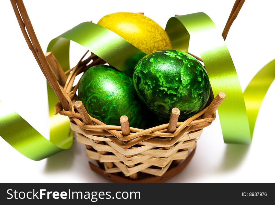 Easter eggs in a basket