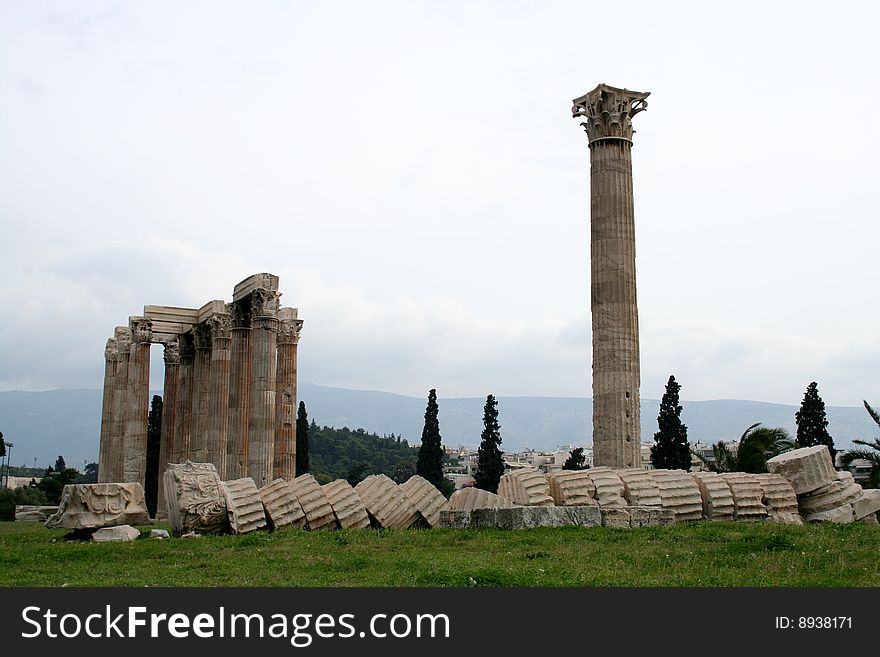 ruins Temple of Zeus.Athens