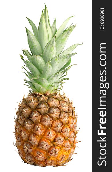 Nice fresh pineapple isolated over white with clipping path