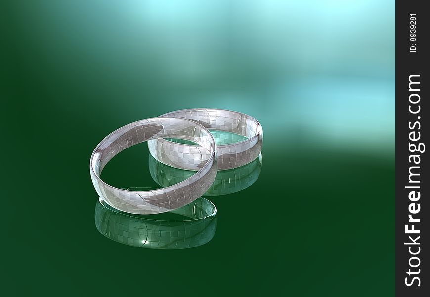 3D render of metal rings.
