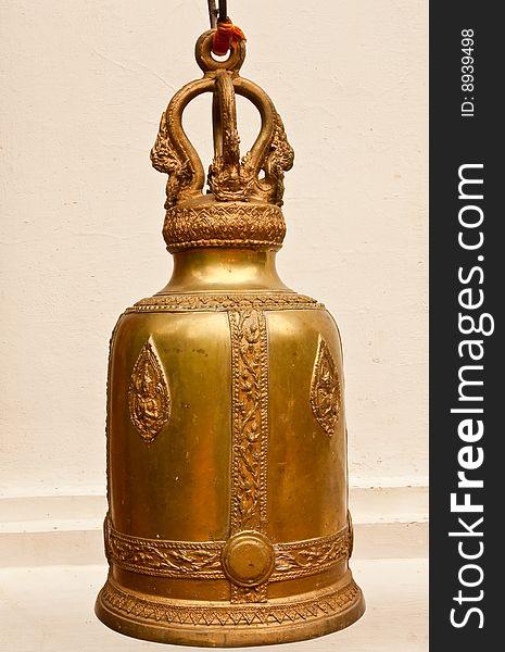 Brass bell in traditional Thai style. Brass bell in traditional Thai style.