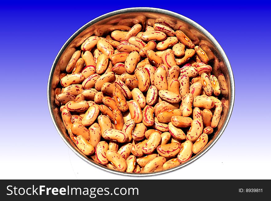 Kidney beans isolated on colored background.