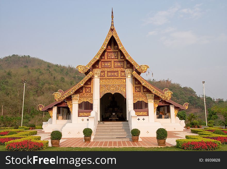 Northern traditional Thai style architecture, Mea Fah Luang university, Chiang Rai province, Thailand