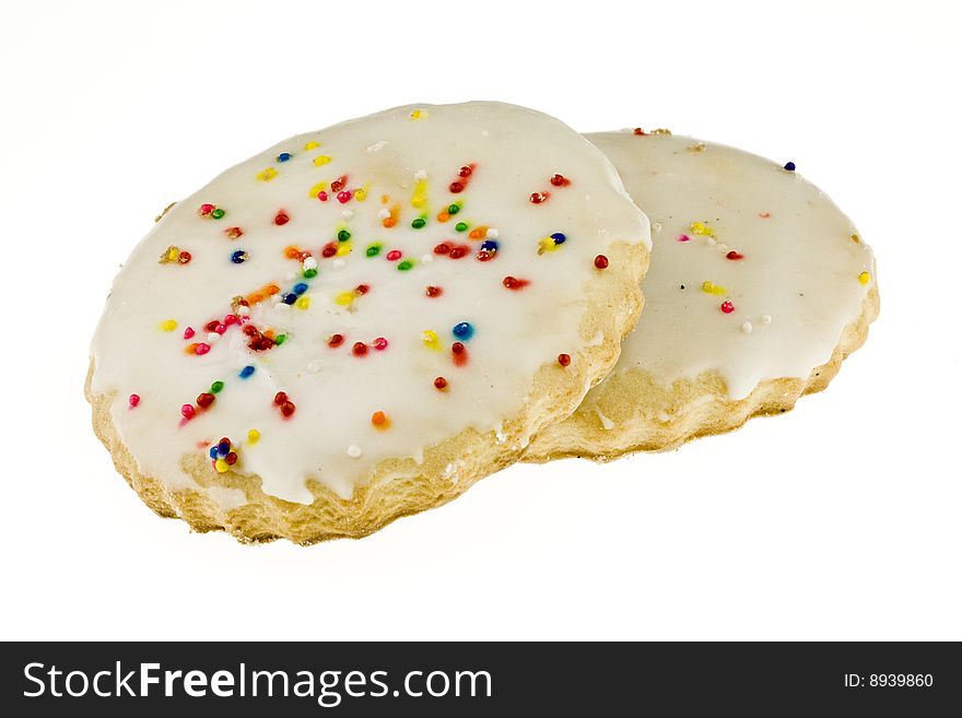 Glazed cookies on a white background. Glazed cookies on a white background