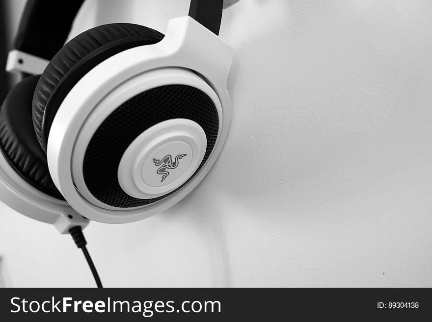 Razer White and Black Corded Headphones