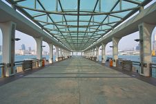 Pier In Symmetrical Structure Stock Photo