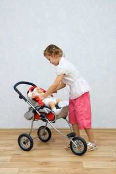 Little Girl Playing With Doll Stock Photos Little Girl Playing With Doll Stock Photos
