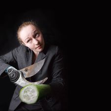 Female With Gun Instead Of Hands Stock Photography Female With Gun Instead Of Hands Stock Photography