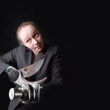 Woman With Gun Instead Of Hands Royalty Free Stock Photography Woman With Gun Instead Of Hands Royalty Free Stock Photography