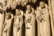 Statues At The Entrance Of Notre Dame Cathedral Stock Photography Statues At The Entrance Of Notre Dame Cathedral Stock Photography