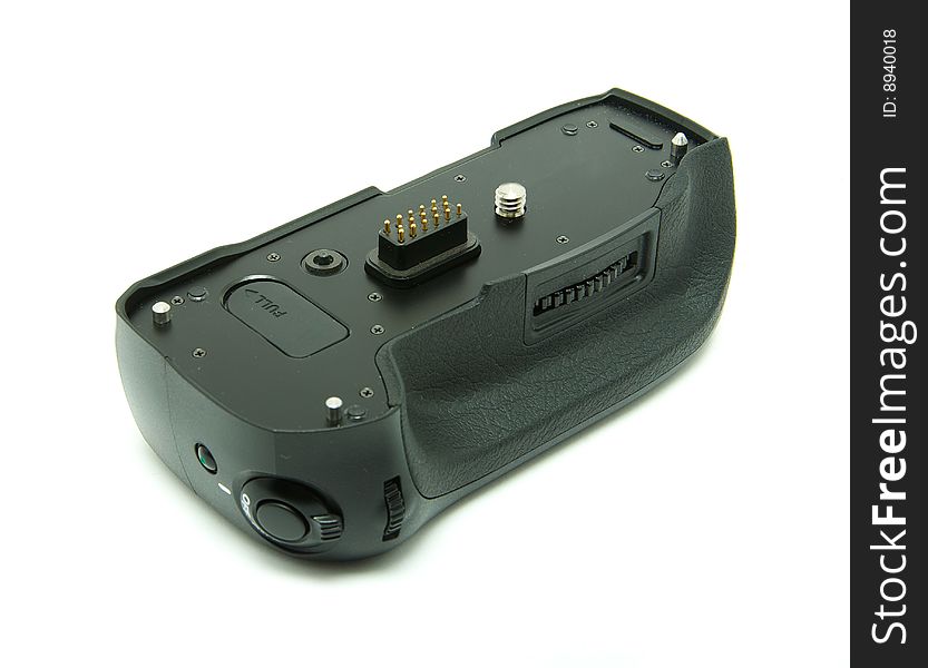 Battery grip for dslr cameras on white