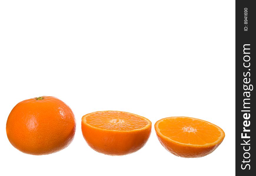 Slice orange isolated on a white