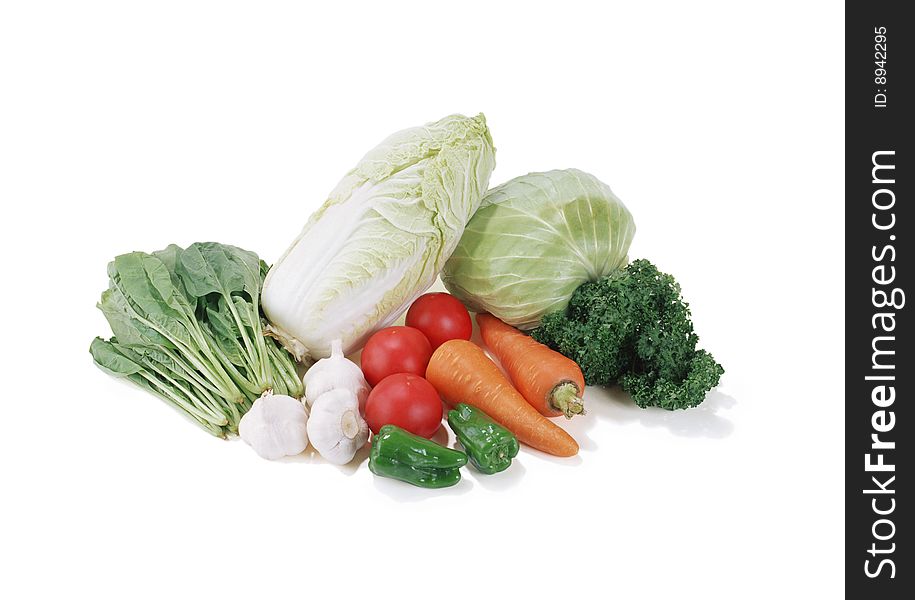 Vegetables isolated on white background