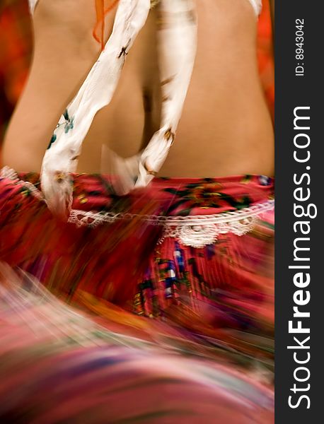 Gypsy dancer with swirling traditional skirt