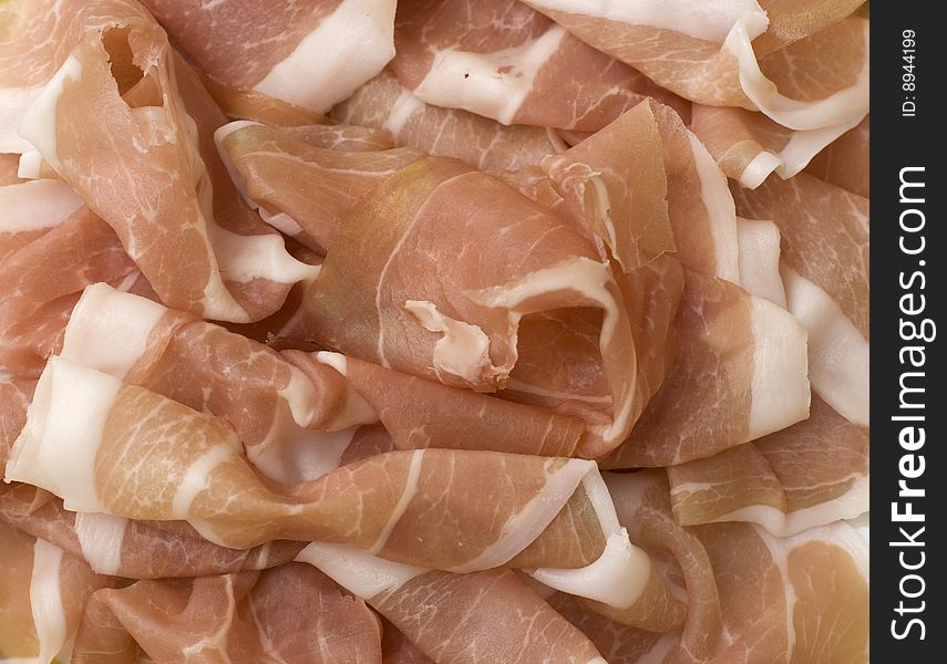Closeup of italian raw ham