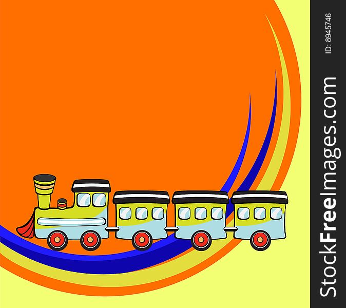 Vector illustration of Transport Cartoon. Little funny train