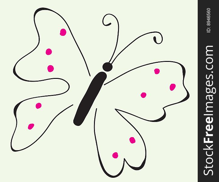 One heading is very beautiful butterfly. Vector illustration