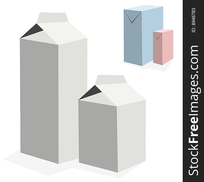 Vector illustration of milk boxes