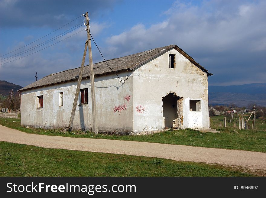 Crisis. Abandoned farm house. Crimea, Ukraine