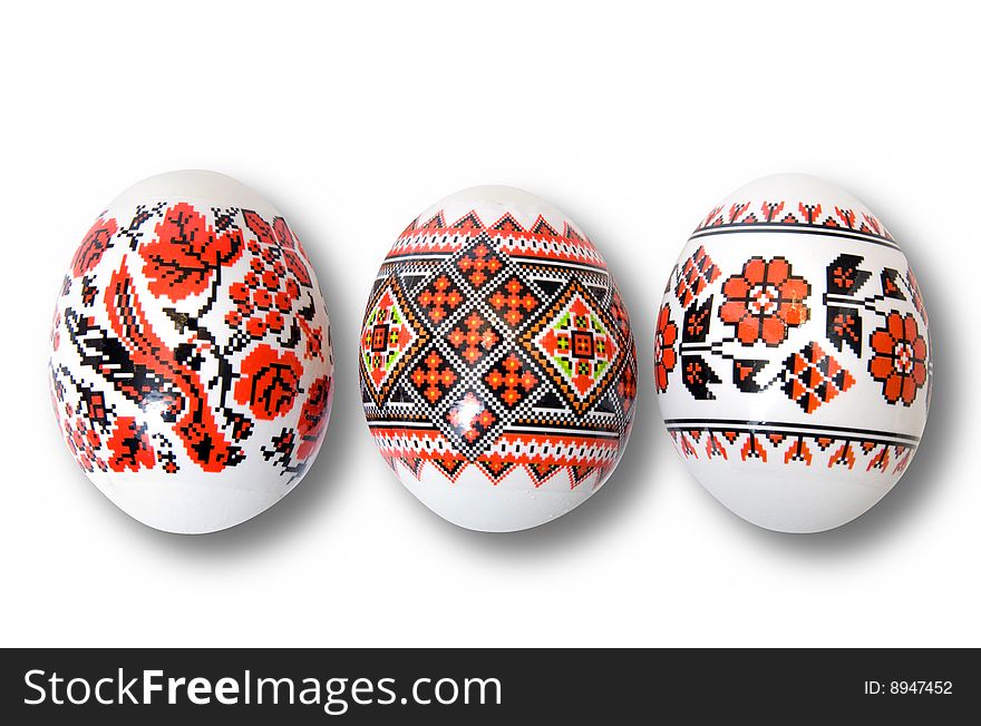 Easter Eggs Isolated On White