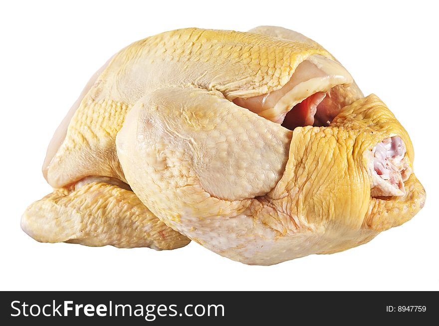 Raw chicken isolated on white background