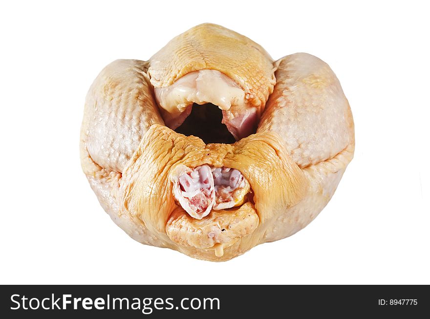 Raw chicken isolated on white background