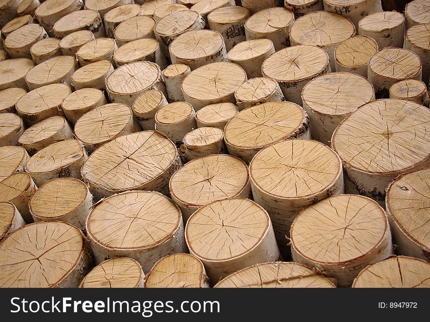 Cut logs in a pile, timber. Cut logs in a pile, timber