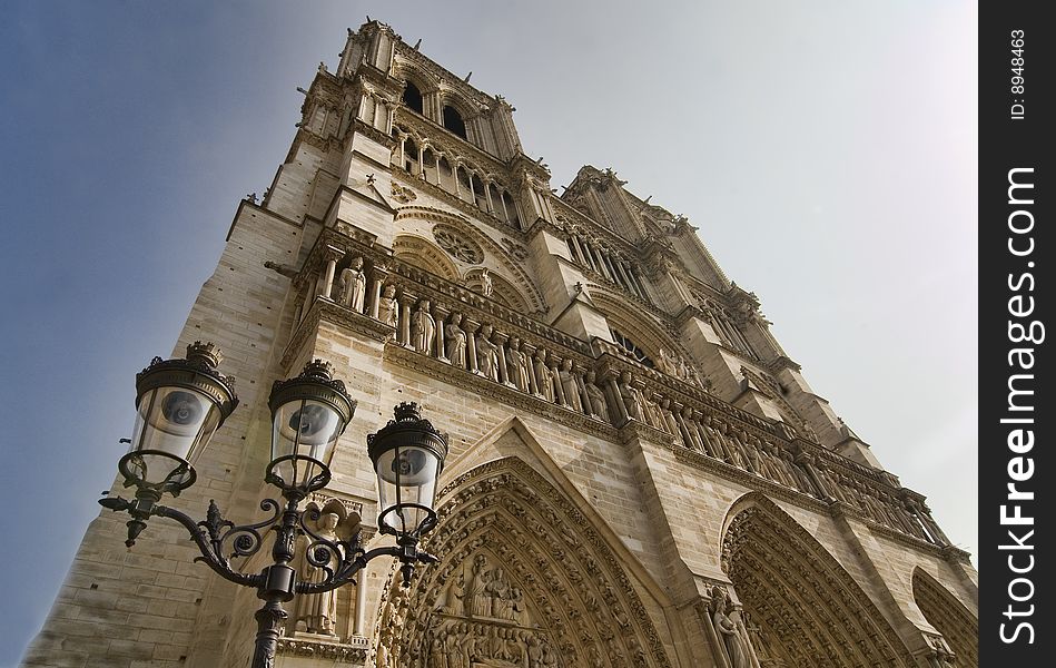 Facade of Notre Dame Cathedral, Paris