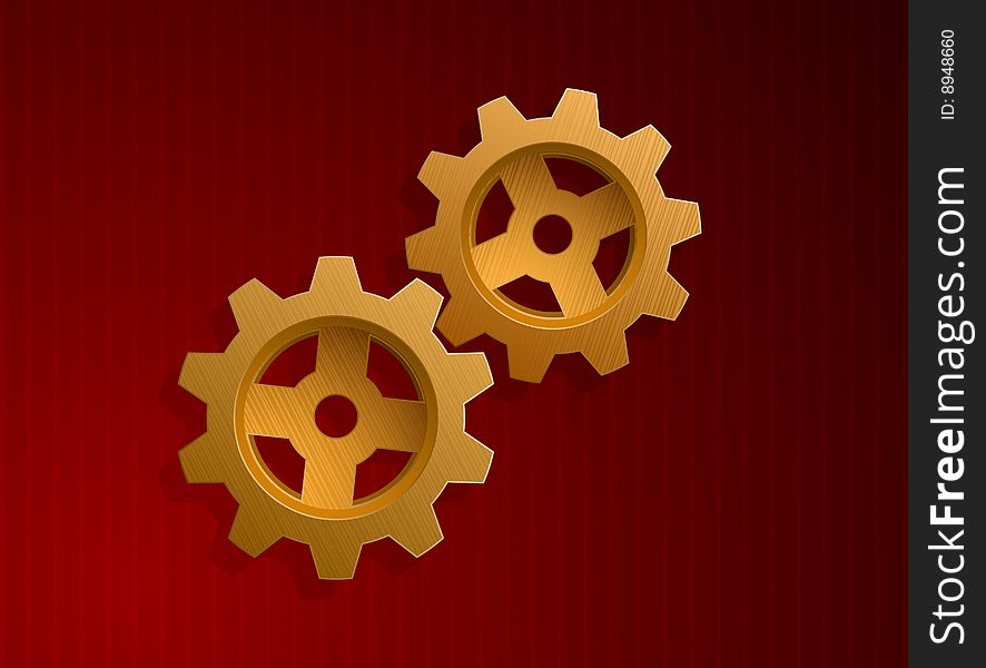 Vector Illustration Of Golden Gears