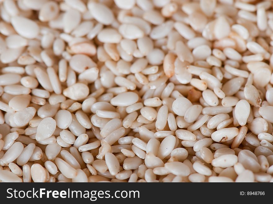 Background from sesame with small depth of sharpness