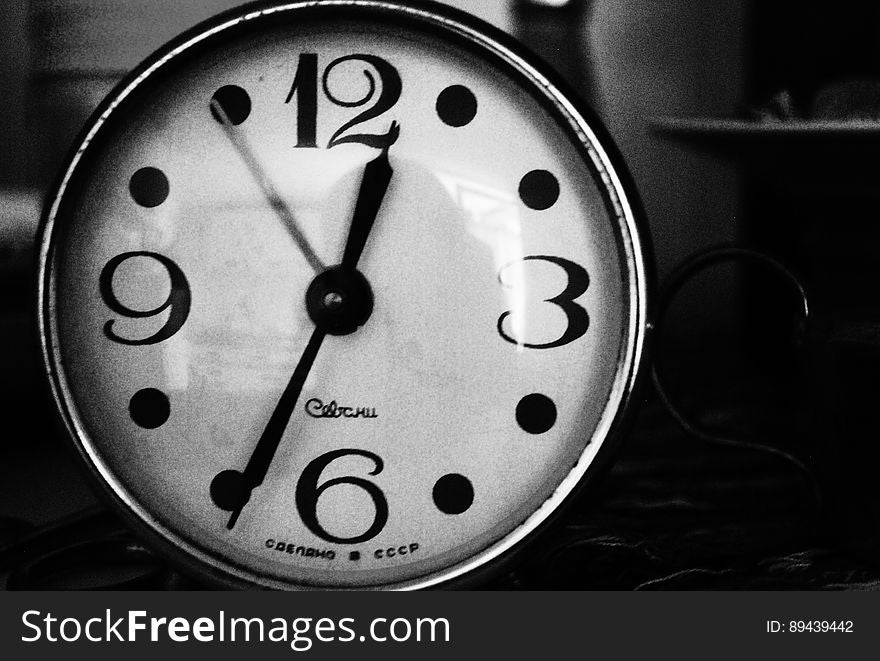 Black and White Vintage Alarm Clock