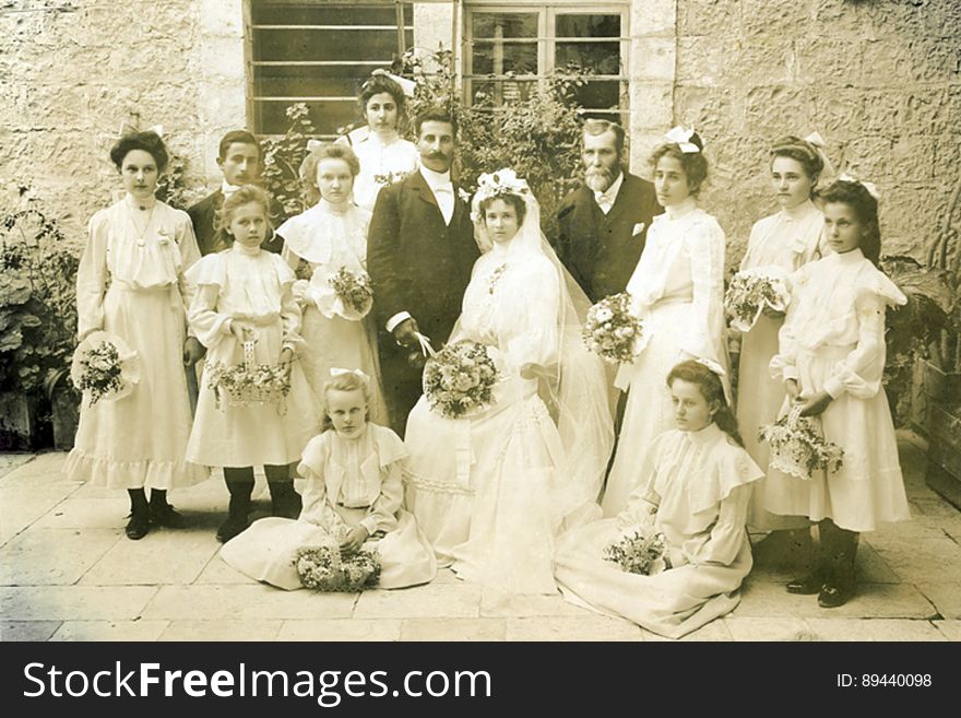 Wedding dress, Photograph, White, Bride, Flower, Dress