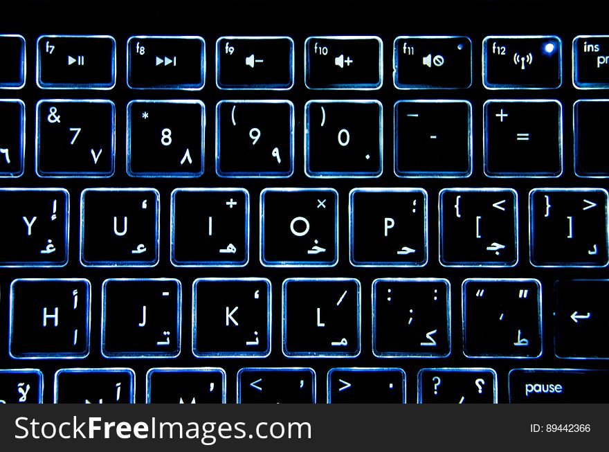 A keyboard with LED backlight. A keyboard with LED backlight.