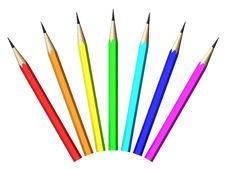 Seven Color Pencils Royalty Free Stock Photography Seven Color Pencils Royalty Free Stock Photography
