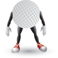 Golf Ball Cartoon Character Stock Photos
