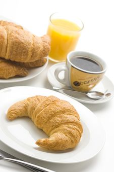 Continental Breakfast Of Coffee And Croissants Stock Photo Continental Breakfast Of Coffee And Croissants Stock Photo