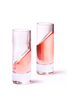 Thin Glasses With Pink Liquid Royalty Free Stock Photos Thin Glasses With Pink Liquid Royalty Free Stock Photos