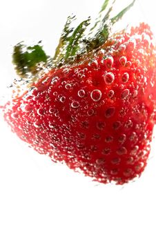Strawberry In Cool Drink Royalty Free Stock Image Strawberry In Cool Drink Royalty Free Stock Image