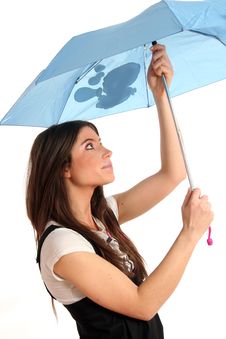 Woman With Umbrella Royalty Free Stock Photo Woman With Umbrella Royalty Free Stock Photo