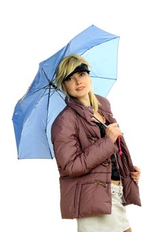 Fashion Model With Umbrella Royalty Free Stock Image Fashion Model With Umbrella Royalty Free Stock Image