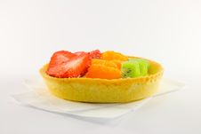 Fruit Tart On A Napkin Stock Images