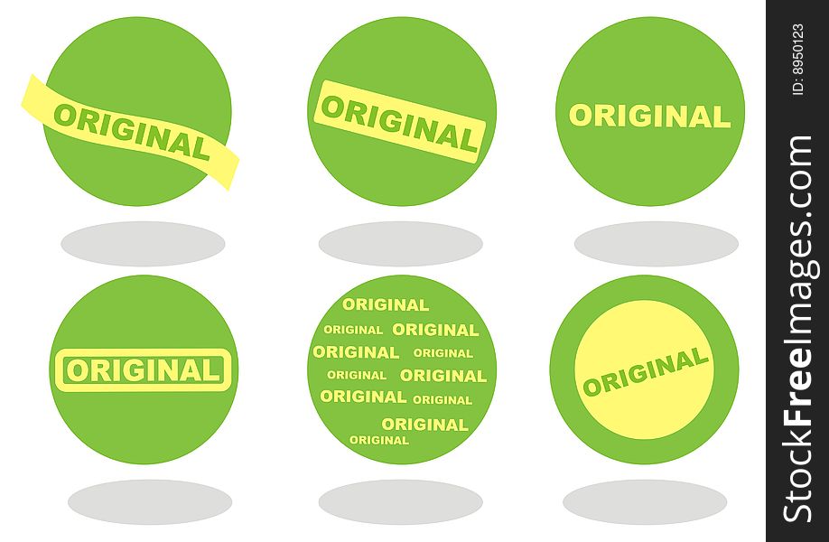 Design elements, green circles on white background