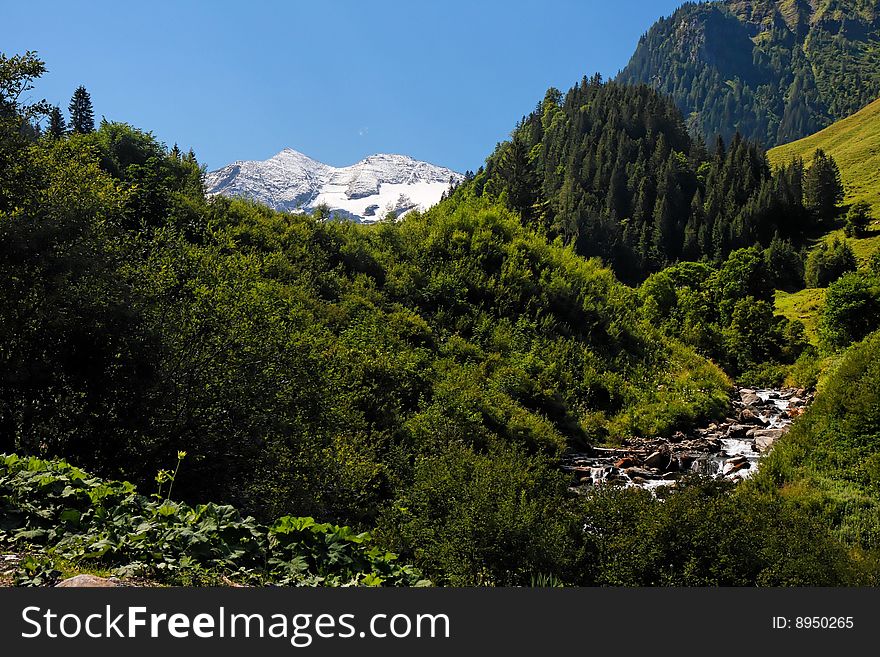 Snow top of Grossglockner, the highest Austrian mountain. Snow top of Grossglockner, the highest Austrian mountain