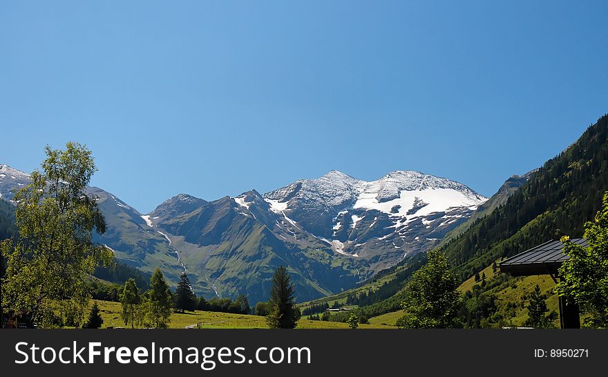 Snow top of Grossglockner, the highest Austrian mountain. Snow top of Grossglockner, the highest Austrian mountain
