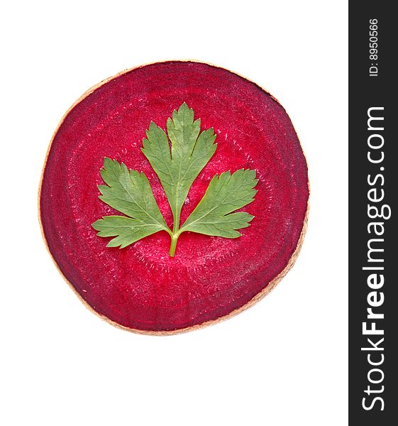 Raw fresh beet isolated on white background