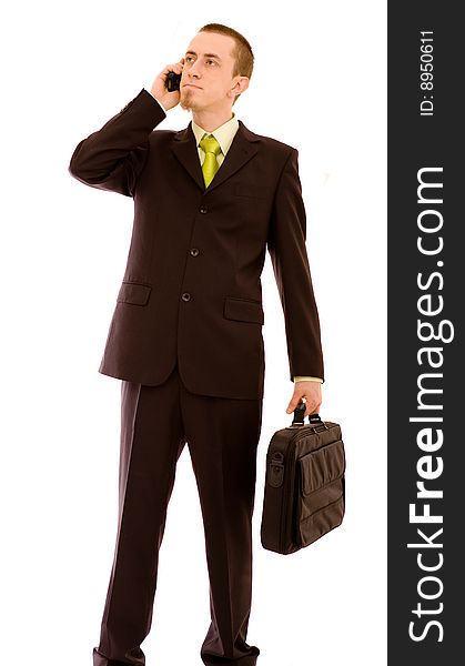 Businessman on a white background