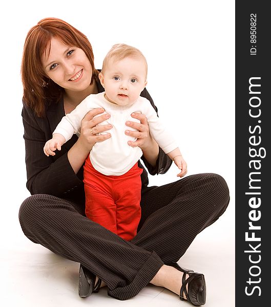 Businesswoman with baby