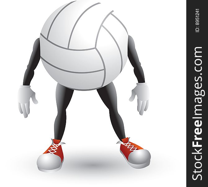 Cartoon character of a volleyball. Cartoon character of a volleyball.