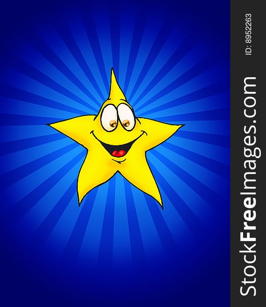 Illustration of yellow Smiling Star