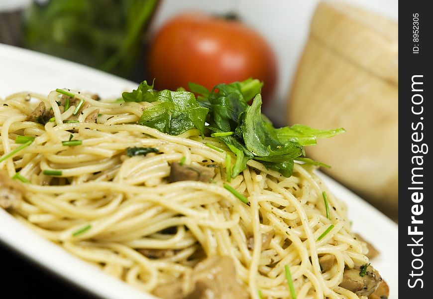 Macro shot of fresh pasta